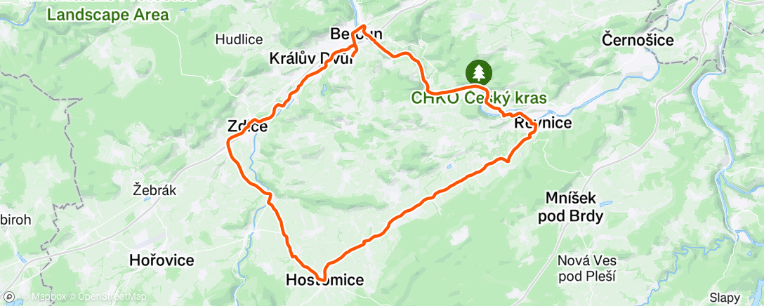 Map of the activity, Lunch Ride