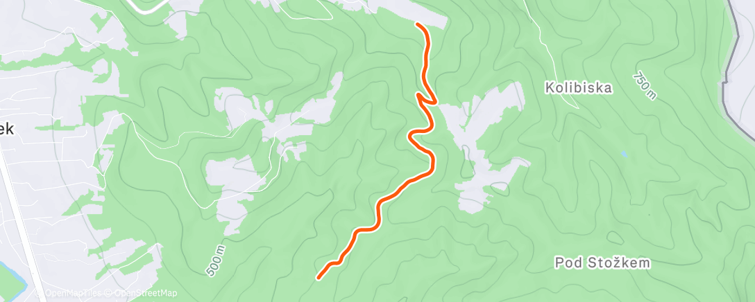 Map of the activity, Afternoon Run