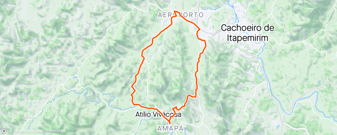 Map of the activity, Pedalada noturna
