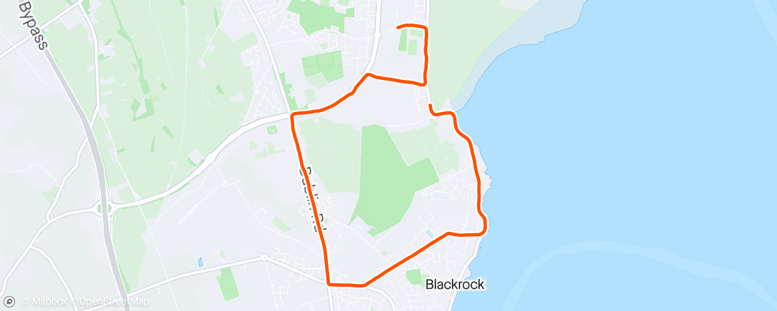 活动地图，Cycling Dundalk 10k route with lead runner