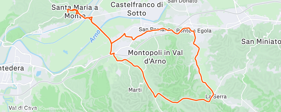 Map of the activity, Pedalata dell'ora di pranzo