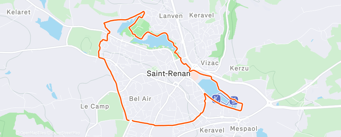 Mapa de la actividad (Saint Renan by night)