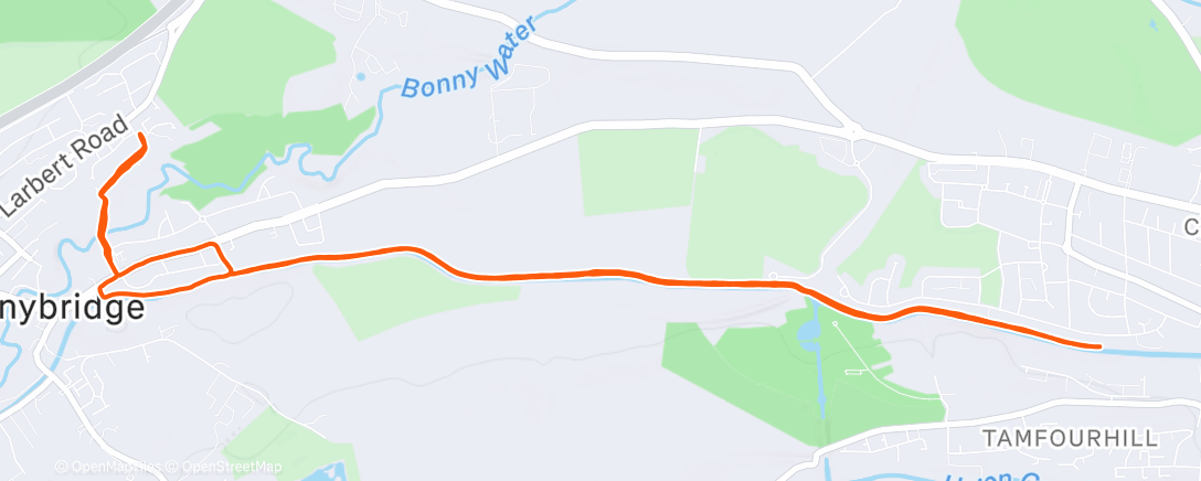 Map of the activity, Afternoon Run