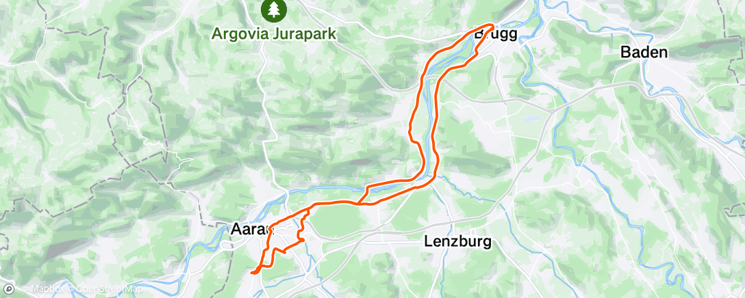 Map of the activity, Gravel-Fahrt zur Mittagszeit