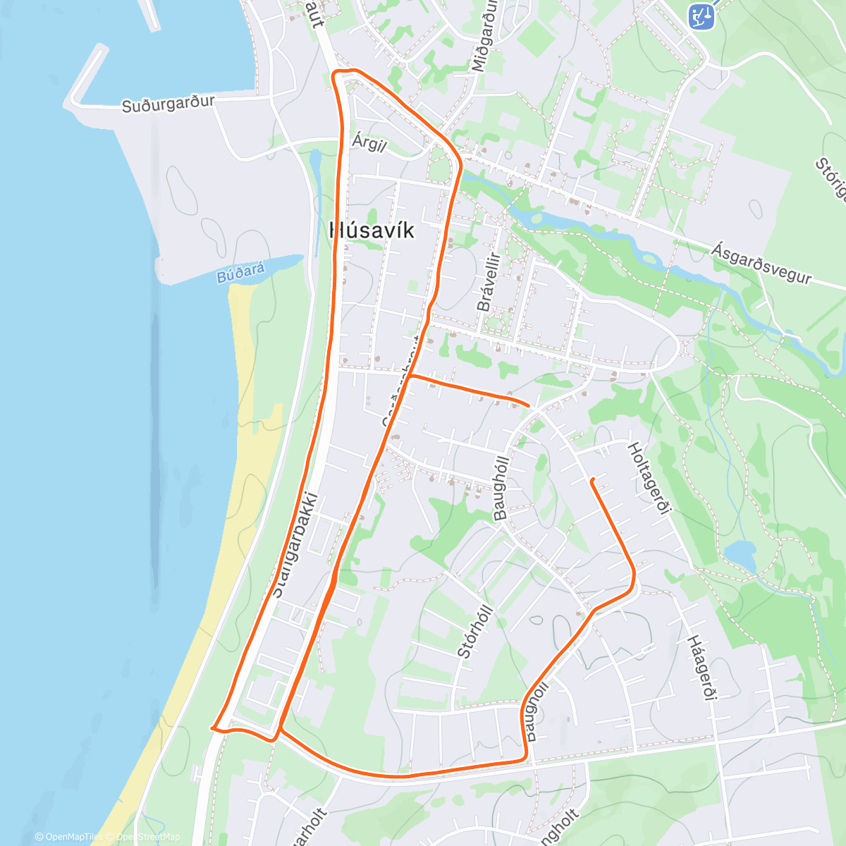 Map of the activity, Morning Run