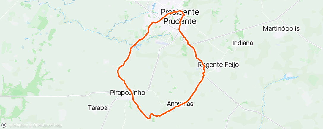 Map of the activity, Pirapó x vila Maria x Anhumas x Popi x Regente x Prudente