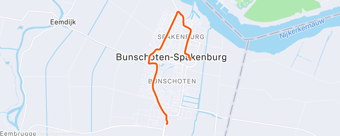 Map of the activity, Namiddagrit op e-bike