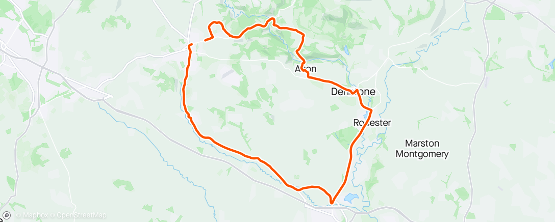 Map of the activity, CX - Lunch Ride