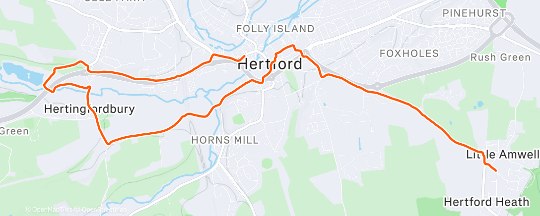 Map of the activity, Morning Run