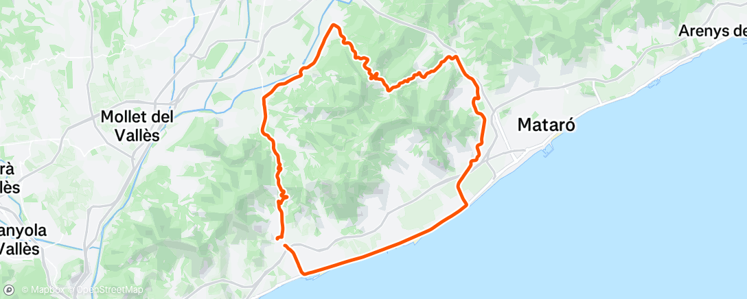 Map of the activity, Evening Ride