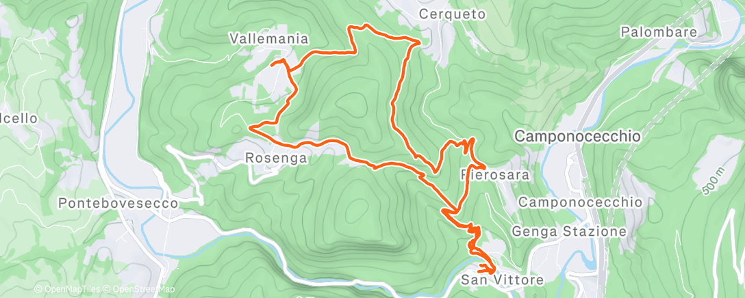 Map of the activity, Morning Hike