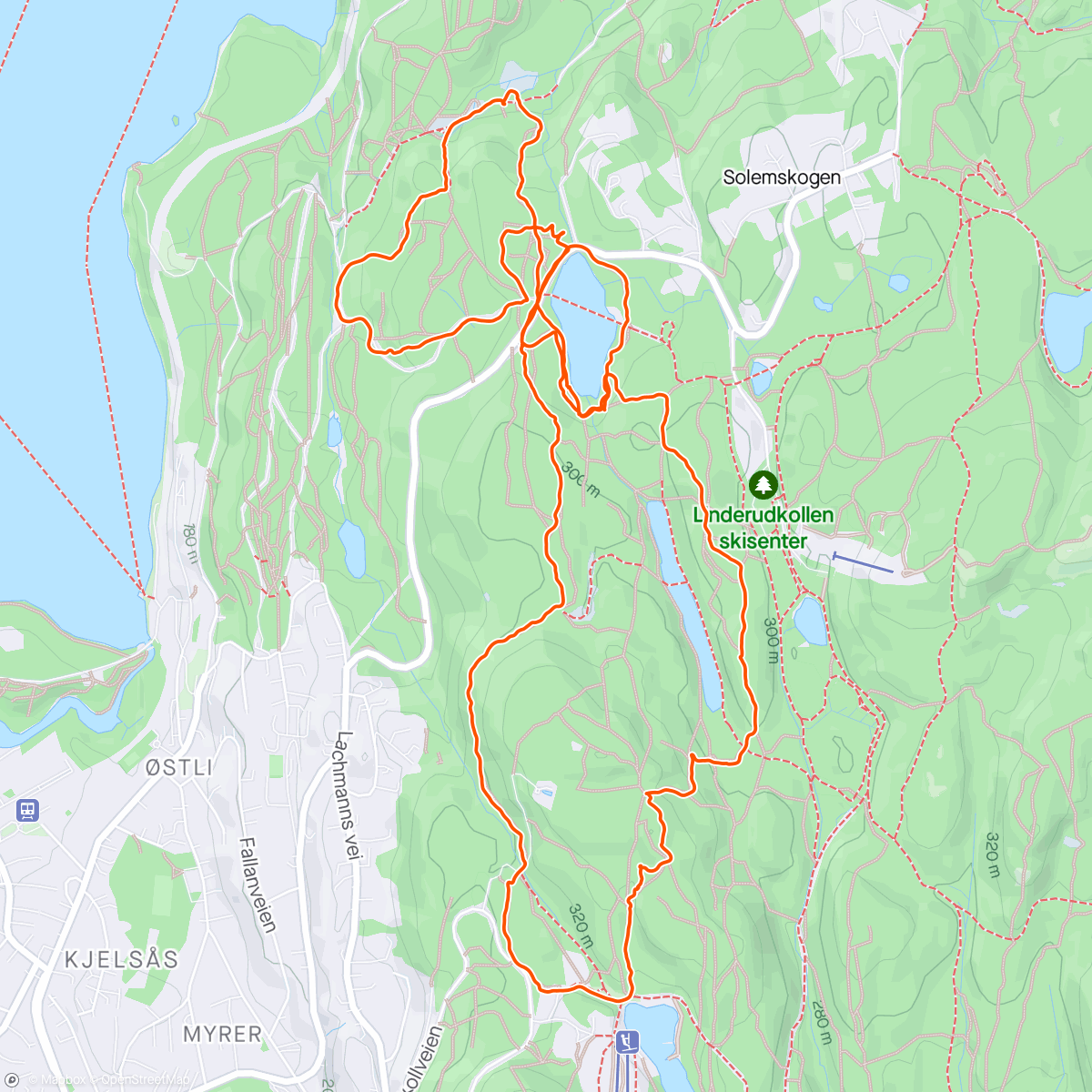 Map of the activity, Luftetur med Stian