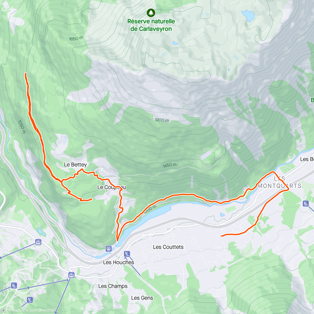 Map of the activity, Izzy Run