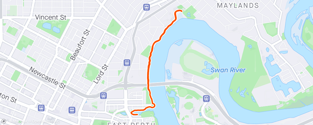 Map of the activity, Morning Run