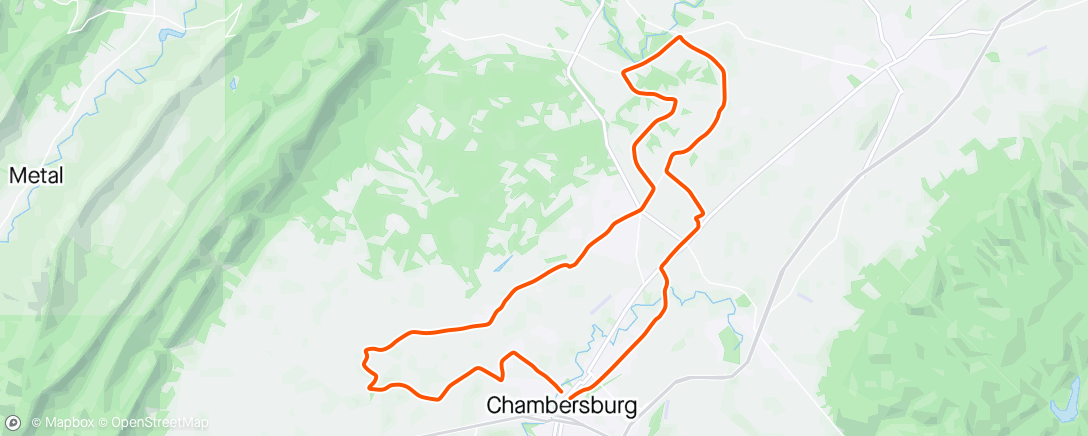 Map of the activity, FCC rainy Gearhouse ride