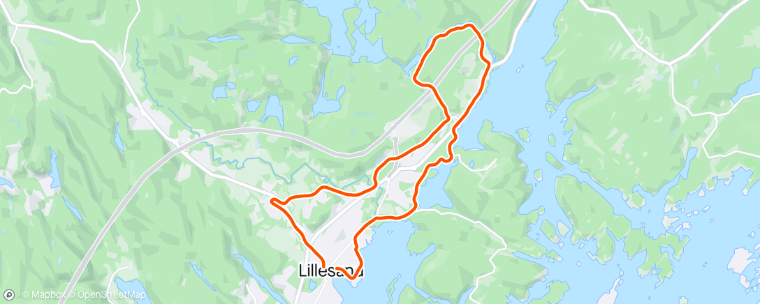 Map of the activity, Søndagstur med Lillesand løpeklubb