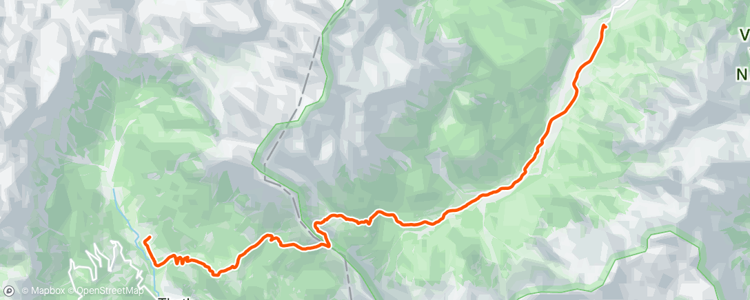 Map of the activity, Theth to Valbonë