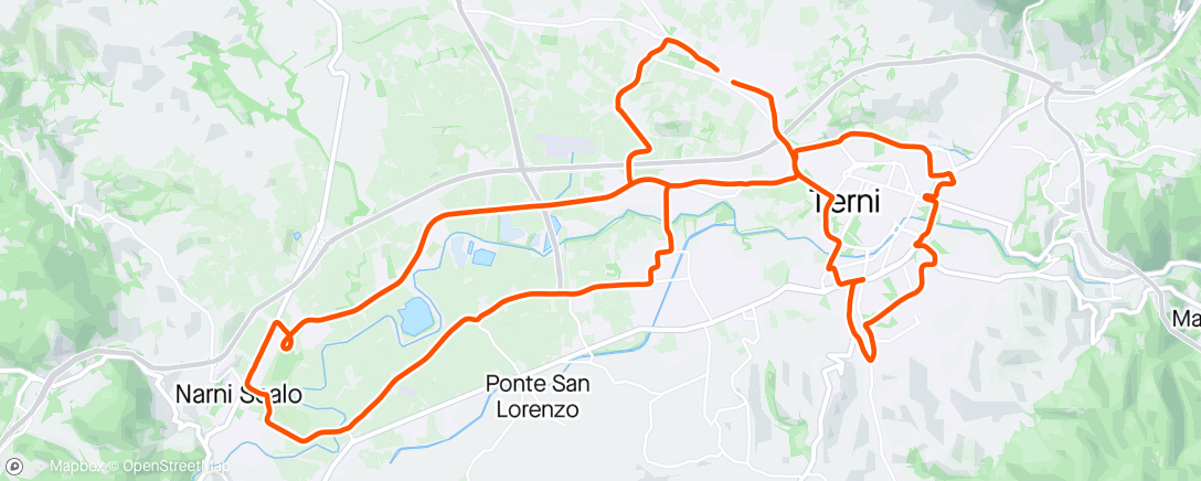 Map of the activity, Giro tra Terni e Narni