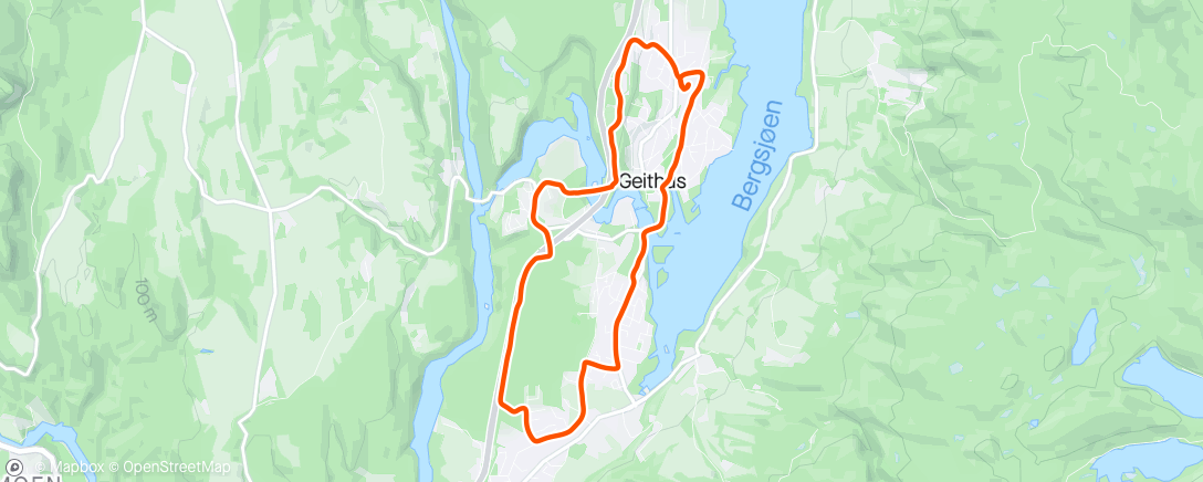 Map of the activity, Rolig jogg for å se formen