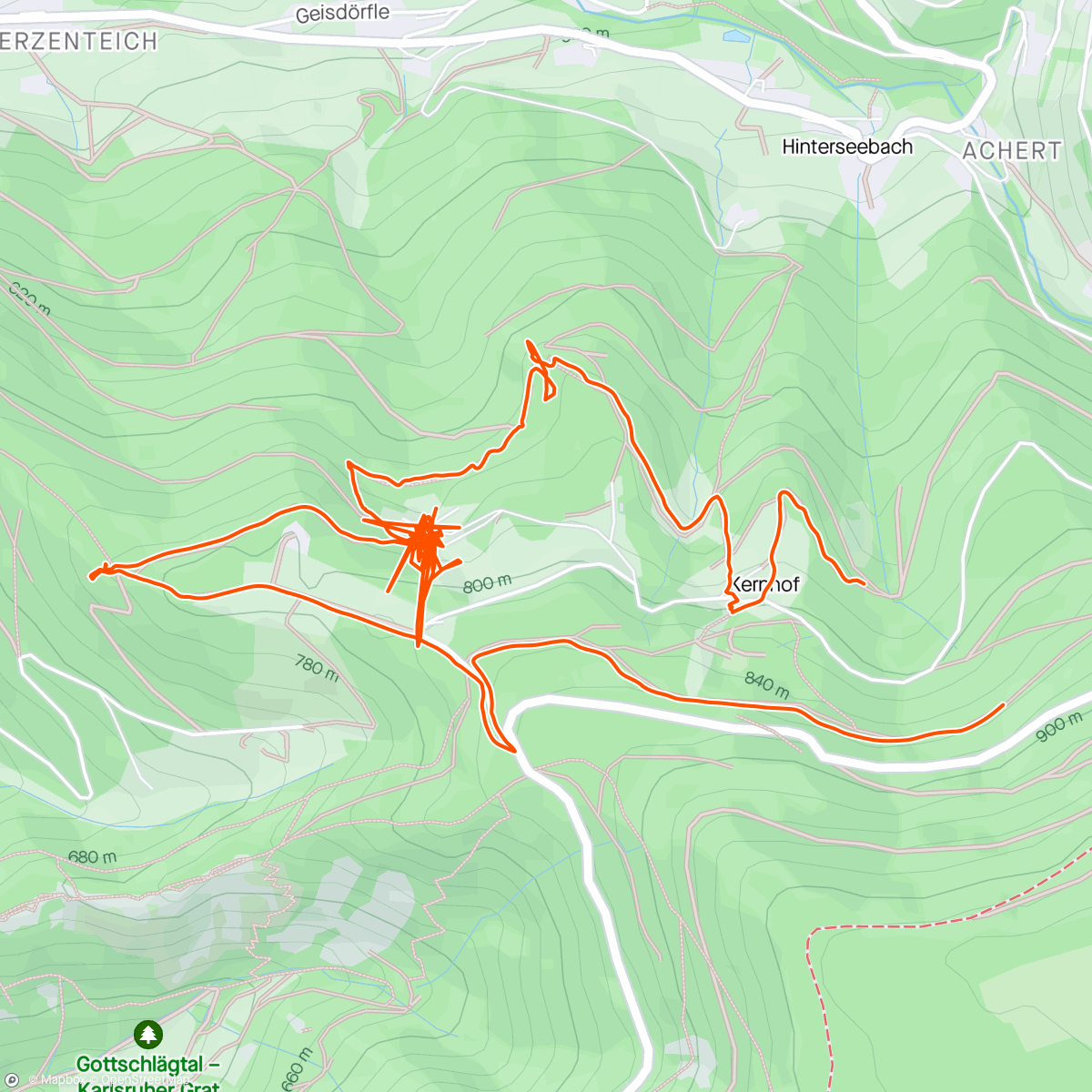 Map of the activity, Bosensteiner Almpfad