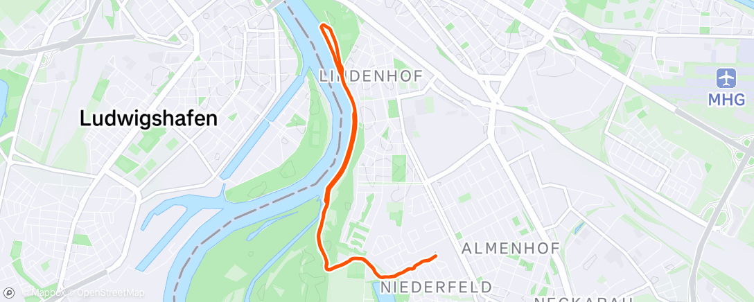 Map of the activity, Abendspaziergang