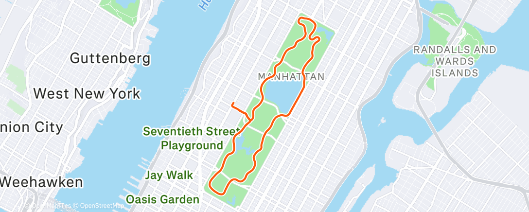 Map of the activity, Afternoon Run