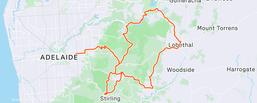 Map of the activity, Tour Down Under - Stage Two