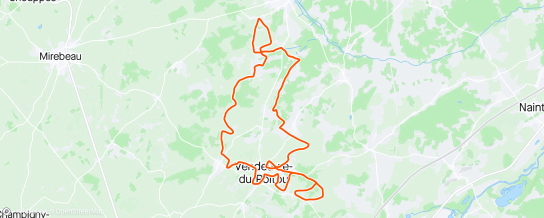 Map of the activity, Sortie vtt le matin