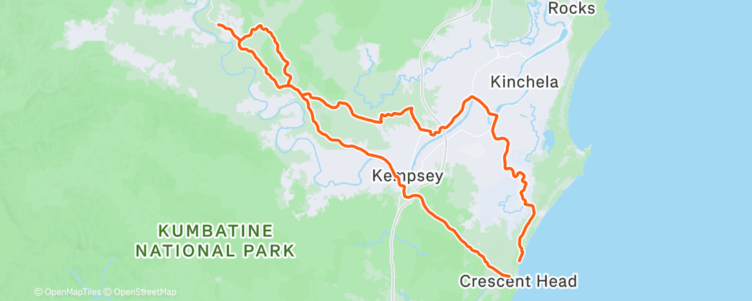 Map of the activity, Cycling