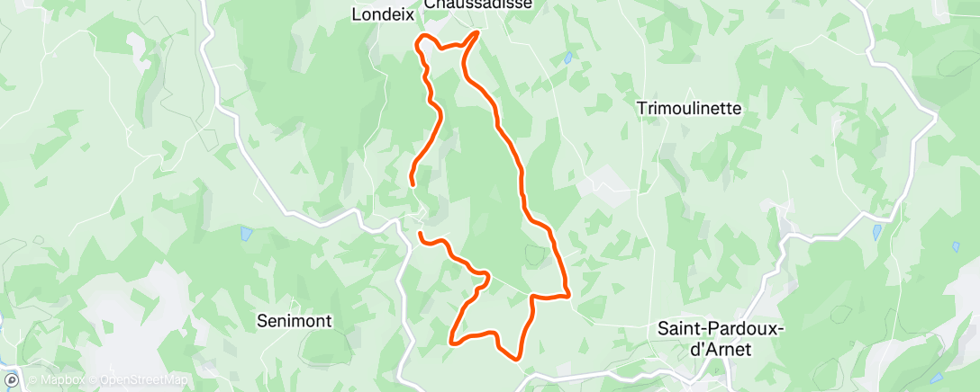 Map of the activity, Endurance fondamentale 1H