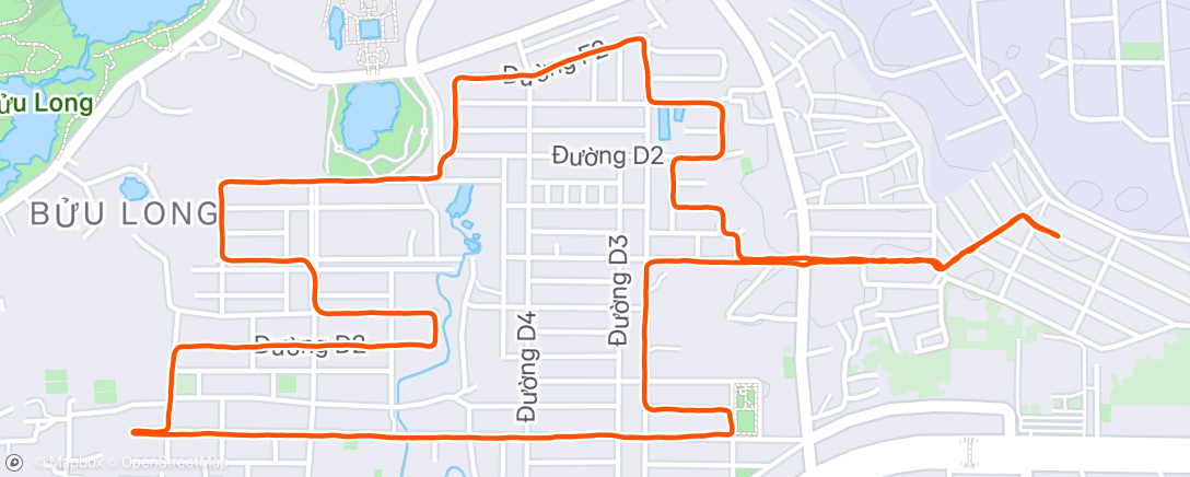 Map of the activity, Afternoon Run