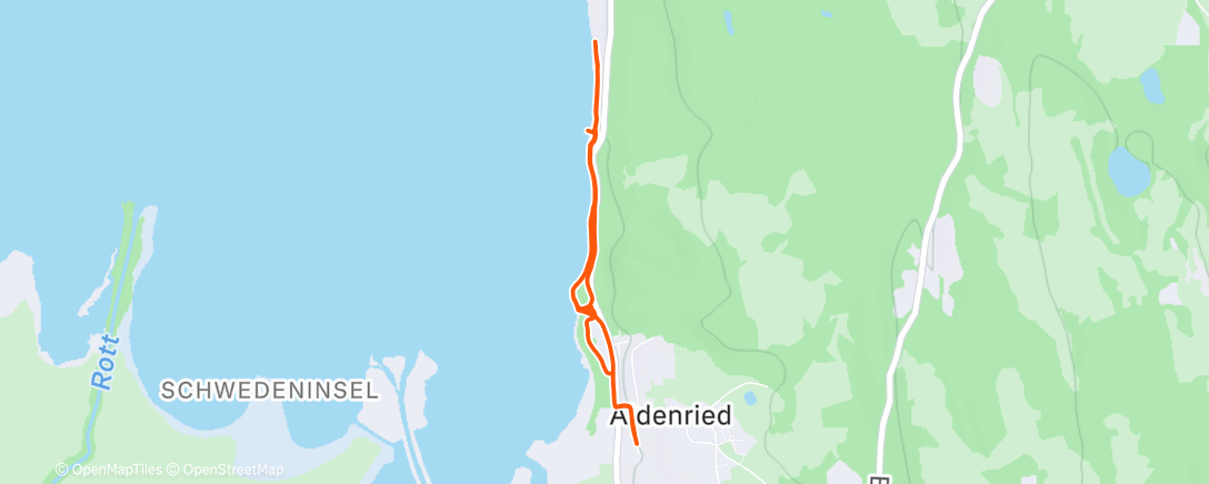 Map of the activity, Snow walk..Ammersee is beginning to freeze