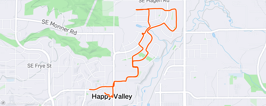 Map of the activity, Afternoon Run