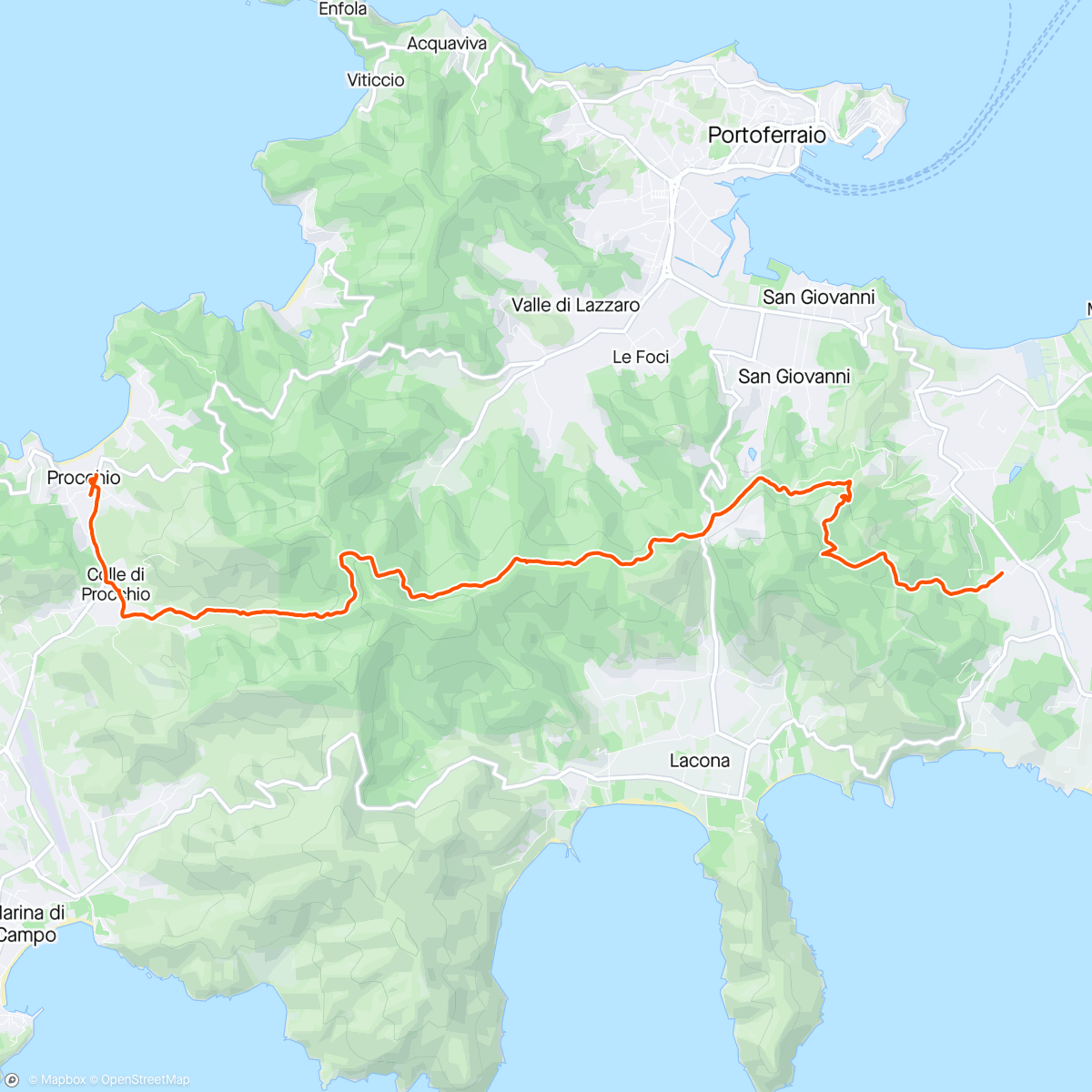 Map of the activity, Gte parte seconda- Portoazzurro- Procchio
