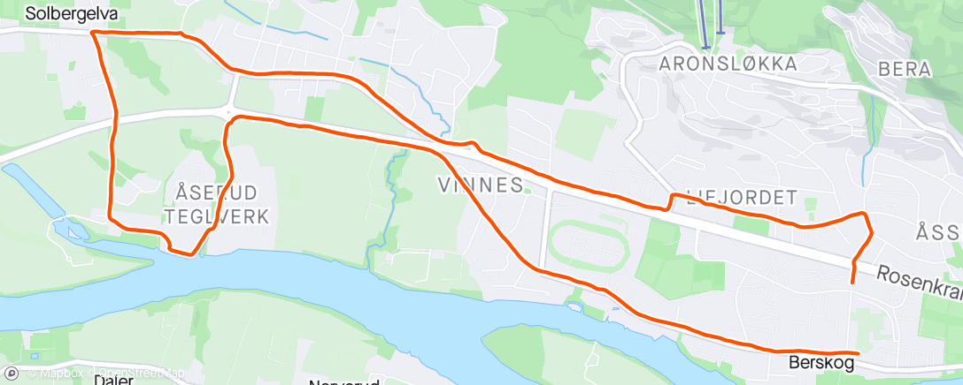 Map of the activity, Evening Roller Ski