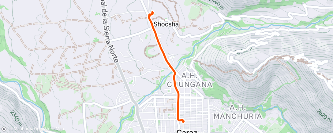 Map of the activity, Caraz to Inn