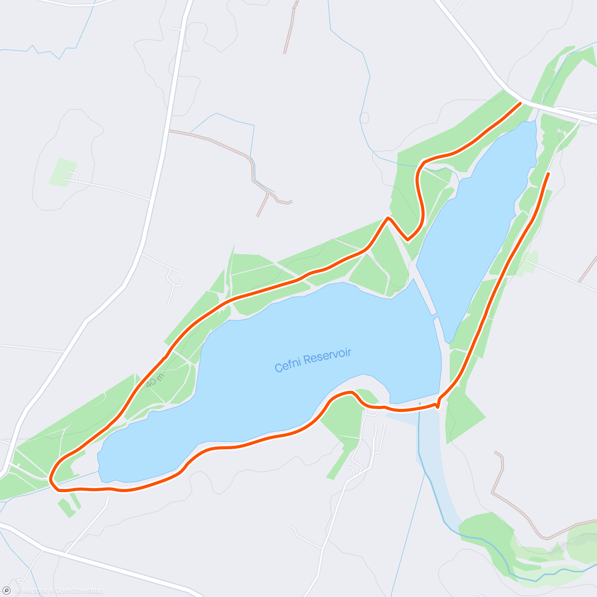 Mapa de la actividad (Llangefni Walk)