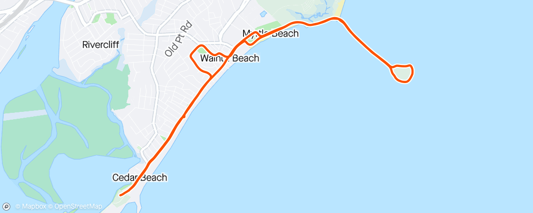 Mapa da atividade, Run to Charles Island