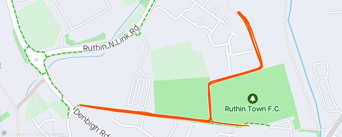 Map of the activity, Ruthin Parkrun