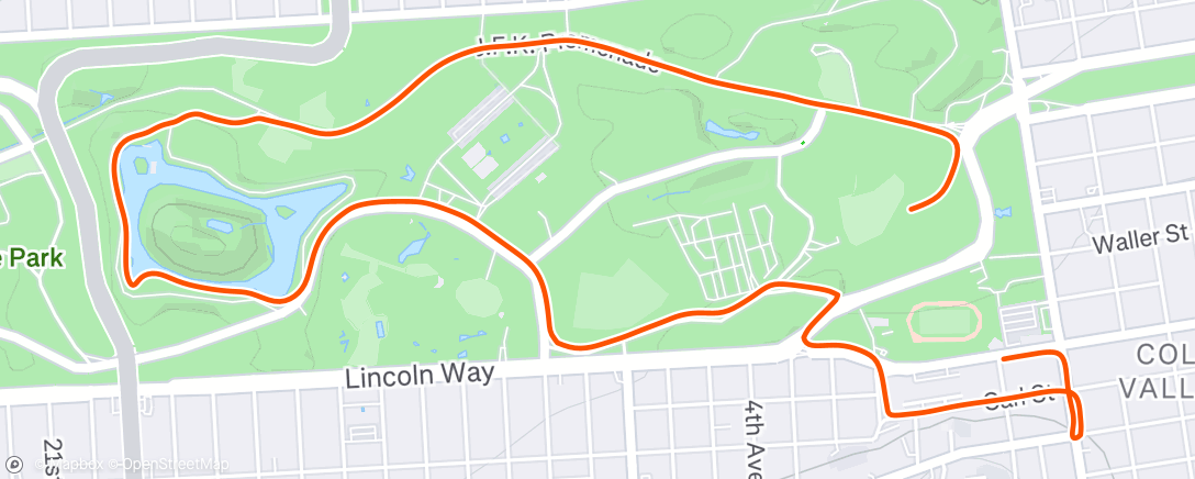 Map of the activity, Afternoon Run