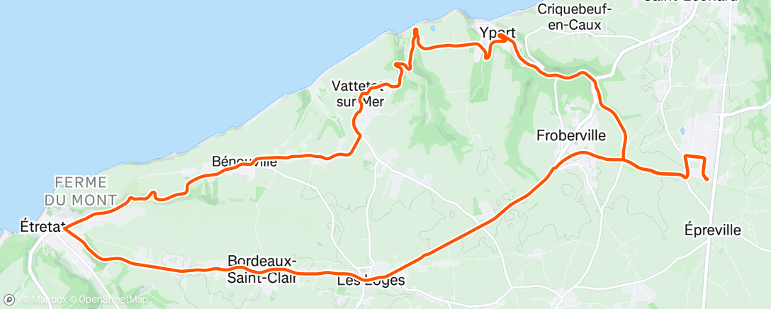 Map of the activity, Sortie vélo le midi