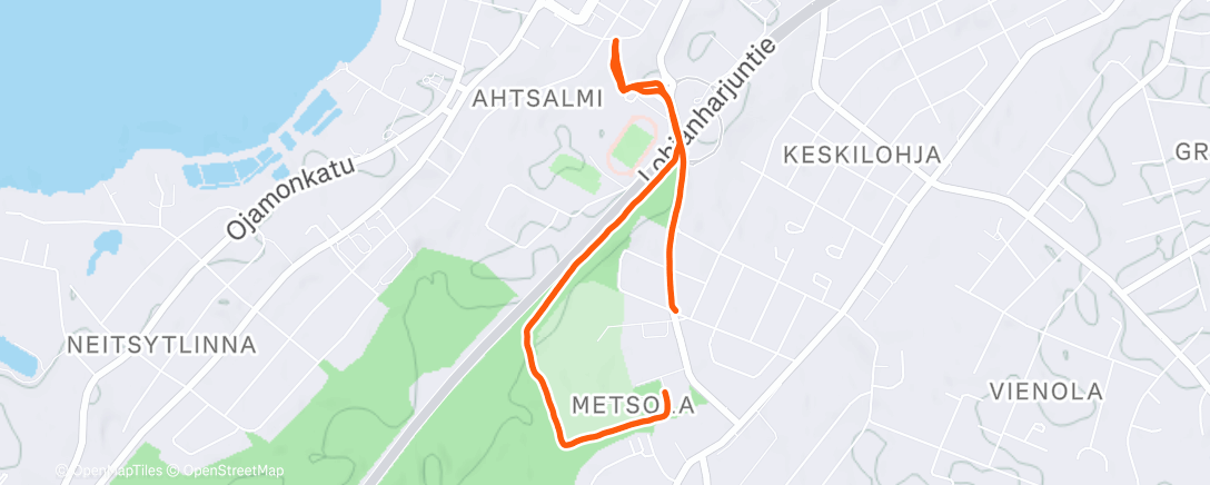 Map of the activity, Evening Trail Run