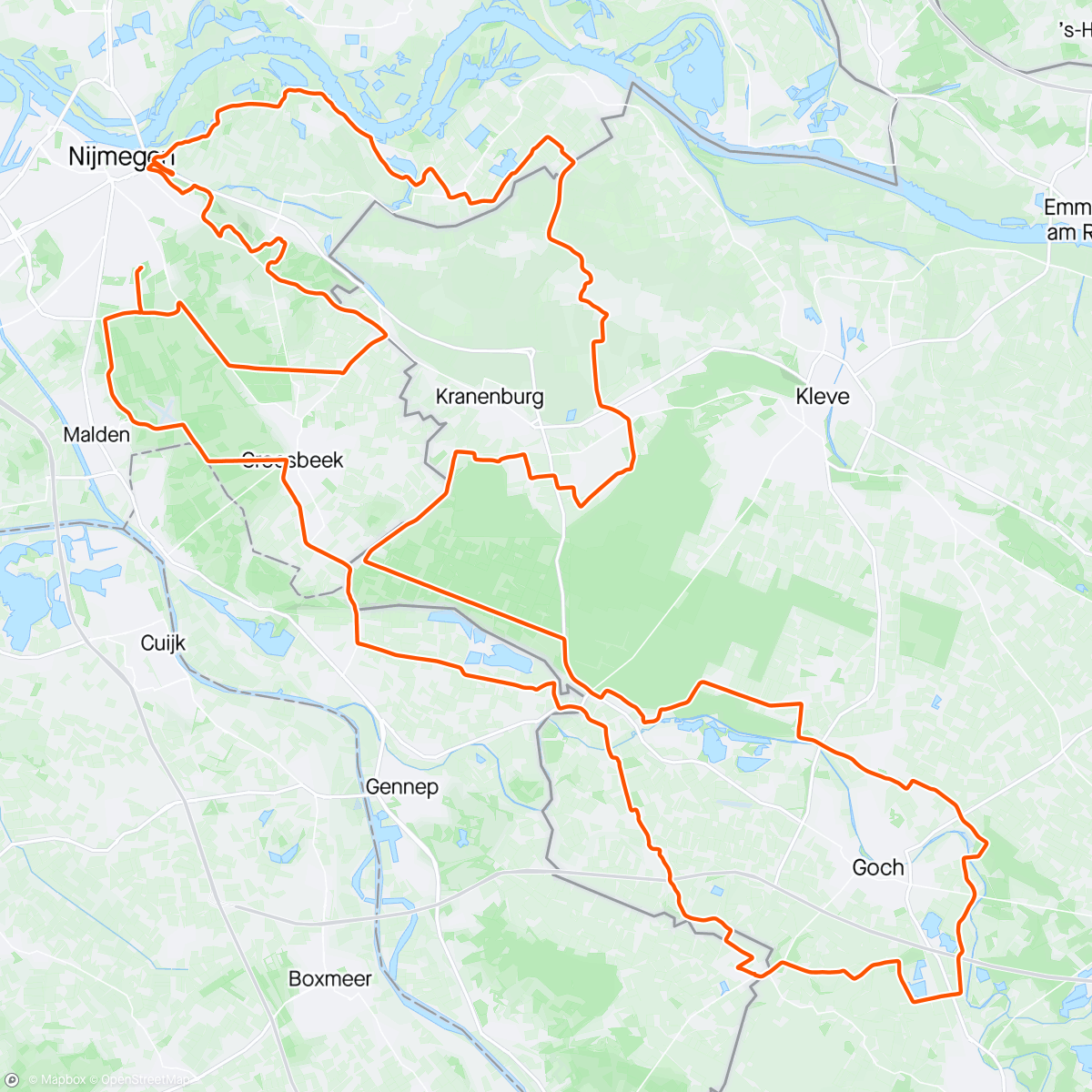Map of the activity, Ronde v Nijmegen!