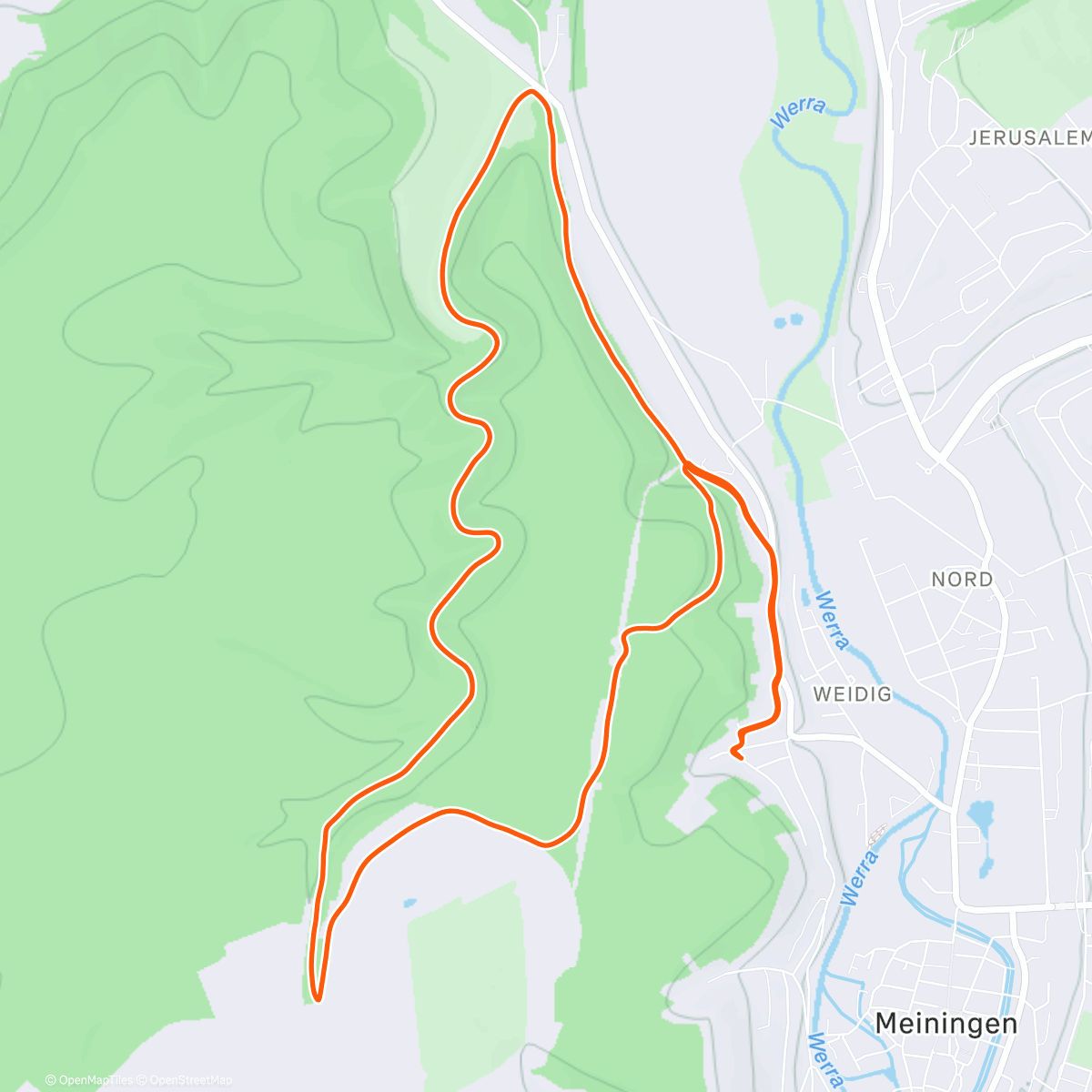 Map of the activity, Vorweihnachtlicher Lauf am Dienstag
