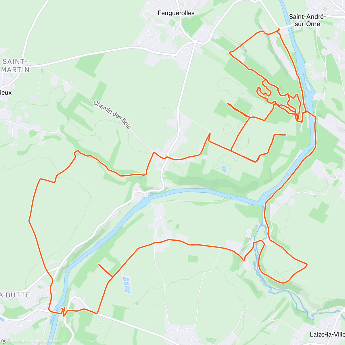 Map of the activity, Sortie vélo le matin