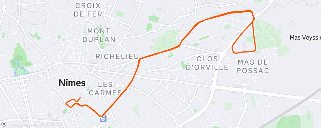 Map of the activity, 10km du semi-marathon de Nîmes