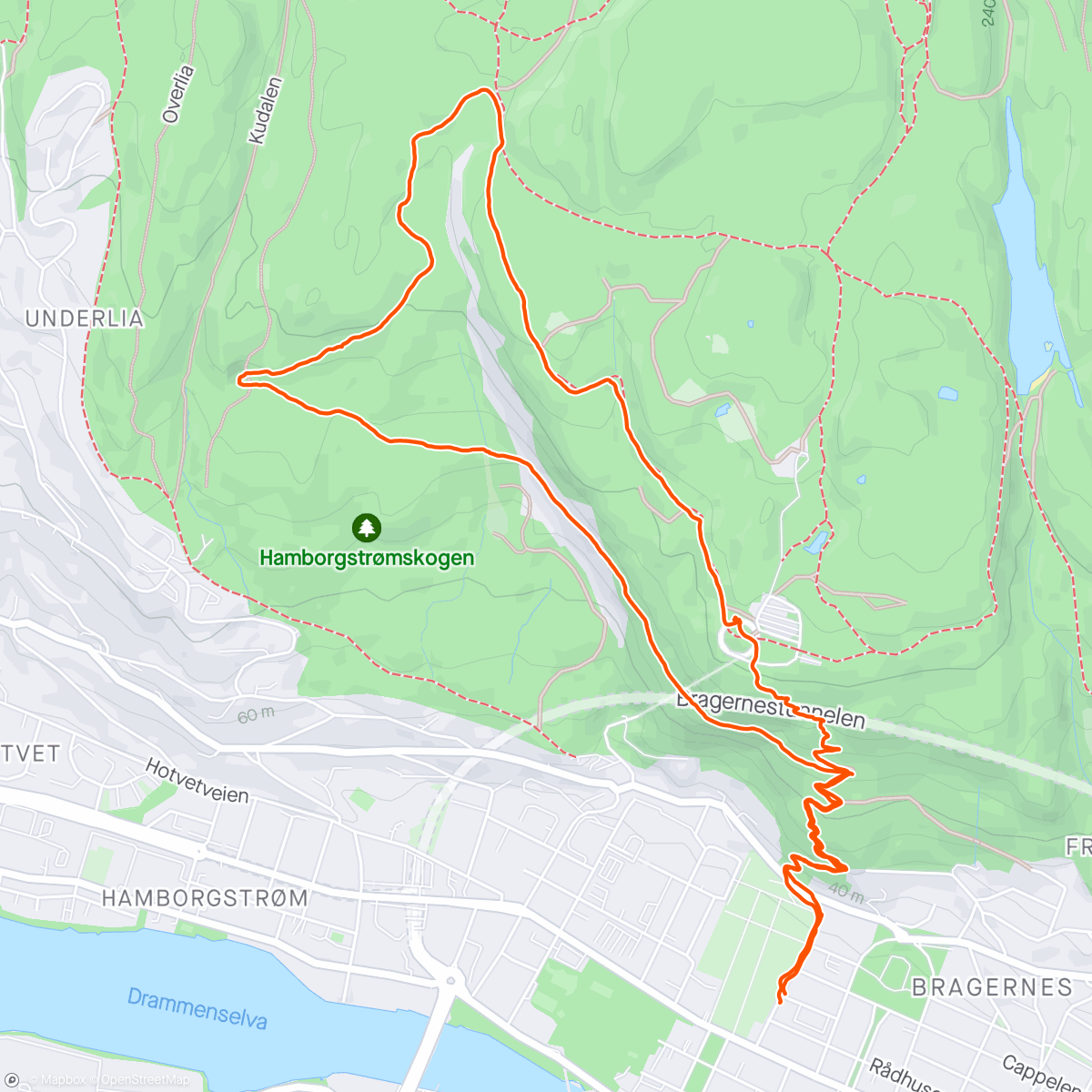Map of the activity, Tur opp til Spiralen