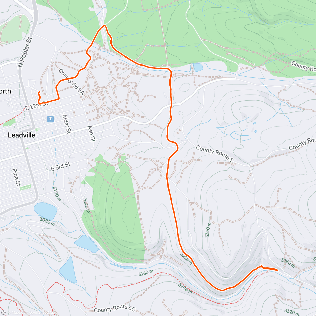 Map of the activity, Morning Run