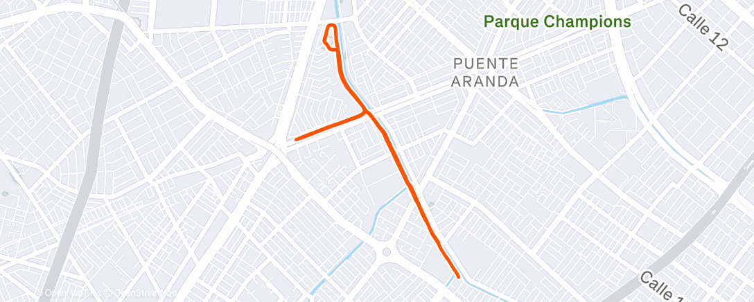 Map of the activity, Morning Run