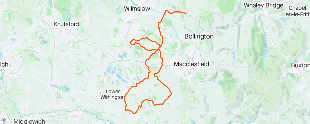Map of the activity, Meeting Kath at the Wizard, then a nice solo ride in the sunshine